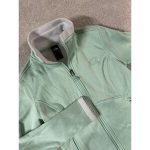 North Face Softshell Jacket Womens Size Small Mint Green Full Zip Mock‎ Neck EUC